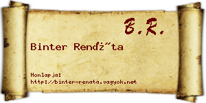 Binter Renáta névjegykártya